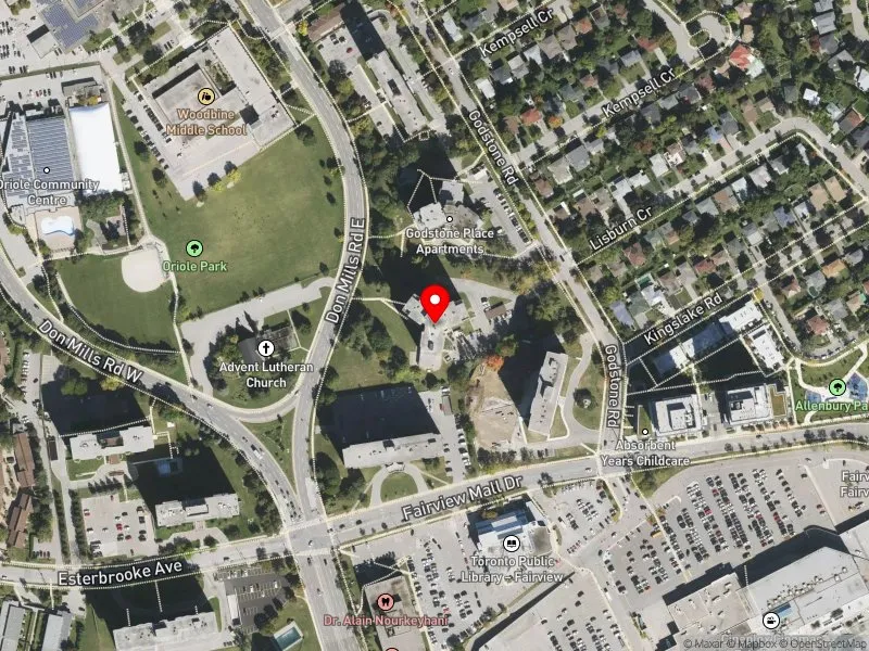 RentSafeTO apartment evaluation satellite view of 20 GODSTONE RD in Don Valley North, Toronto