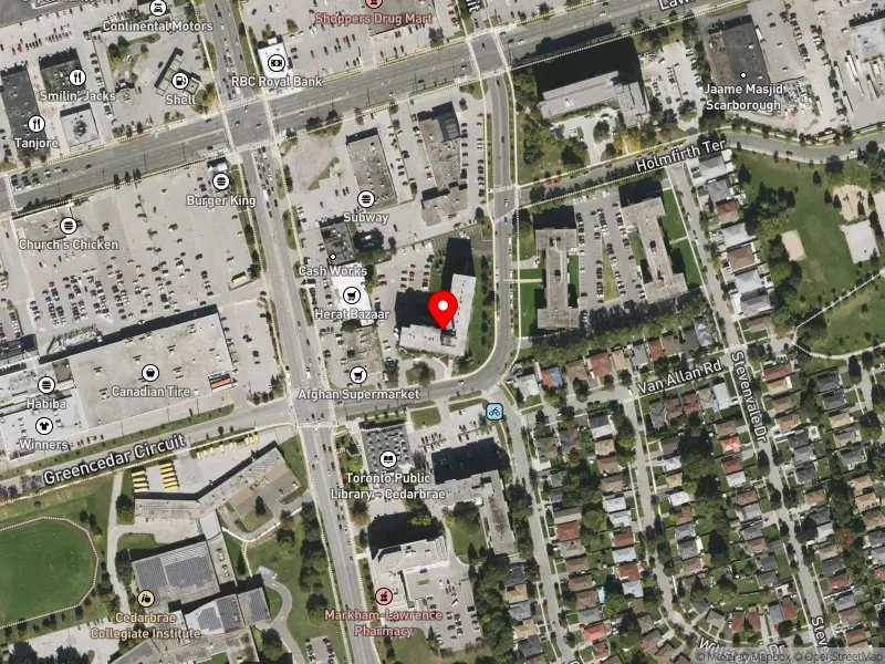 RentSafeTO apartment evaluation satellite view of 20 GREENCREST CRCT in Scarborough-Guildwood, Toronto