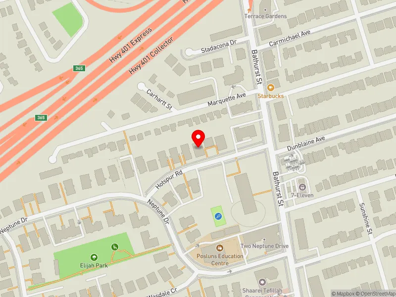 RentSafeTO apartment evaluation map view of 20 HOTSPUR RD in Eglinton-Lawrence, Toronto