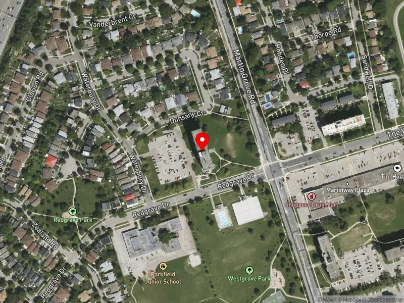 RentSafeTO apartment evaluation satellite view of 20 REDGRAVE DR in Etobicoke North, Toronto