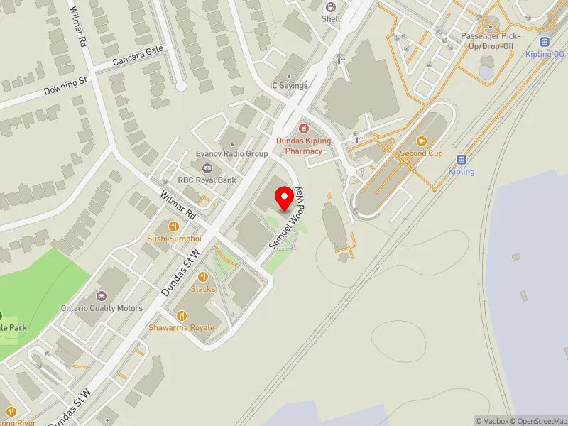 RentSafeTO apartment evaluation map view of 20 SAMUEL WOOD WAY in Etobicoke-Lakeshore, Toronto