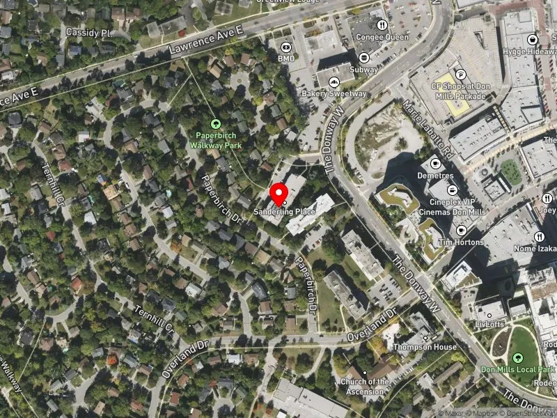 RentSafeTO apartment evaluation satellite view of 20 SANDERLING PL in Don Valley East, Toronto