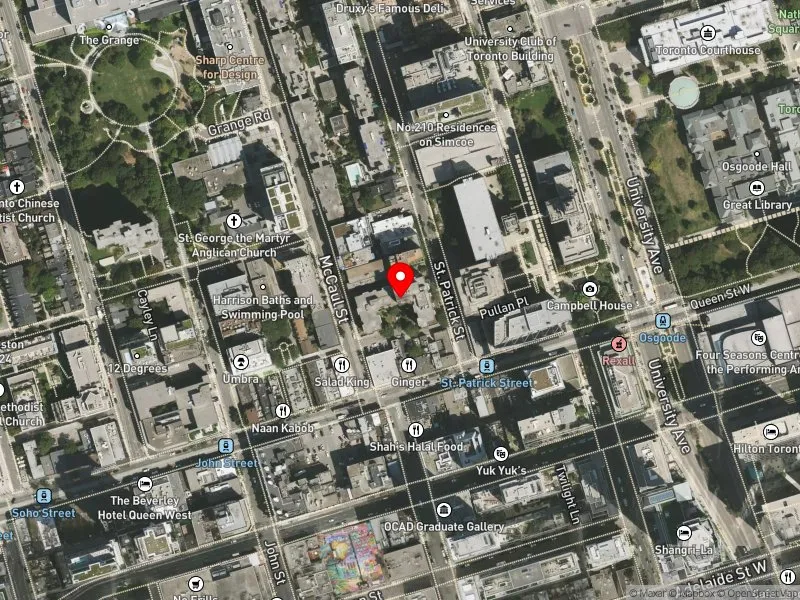 RentSafeTO apartment evaluation satellite view of 20 ST PATRICK ST in Spadina-Fort York, Toronto