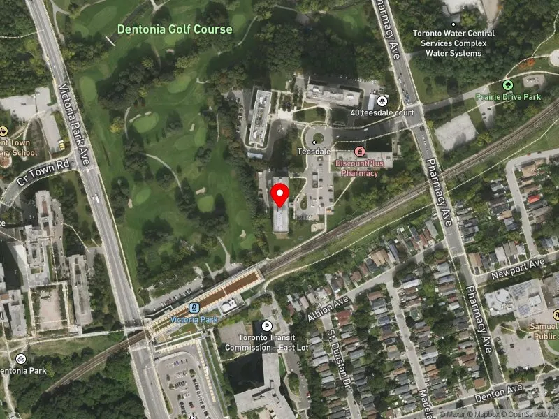 RentSafeTO apartment evaluation satellite view of 20 TEESDALE PL in Scarborough Southwest, Toronto