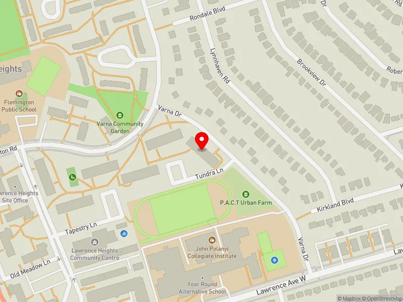 RentSafeTO apartment evaluation map view of 20 VARNA DR in Eglinton-Lawrence, Toronto