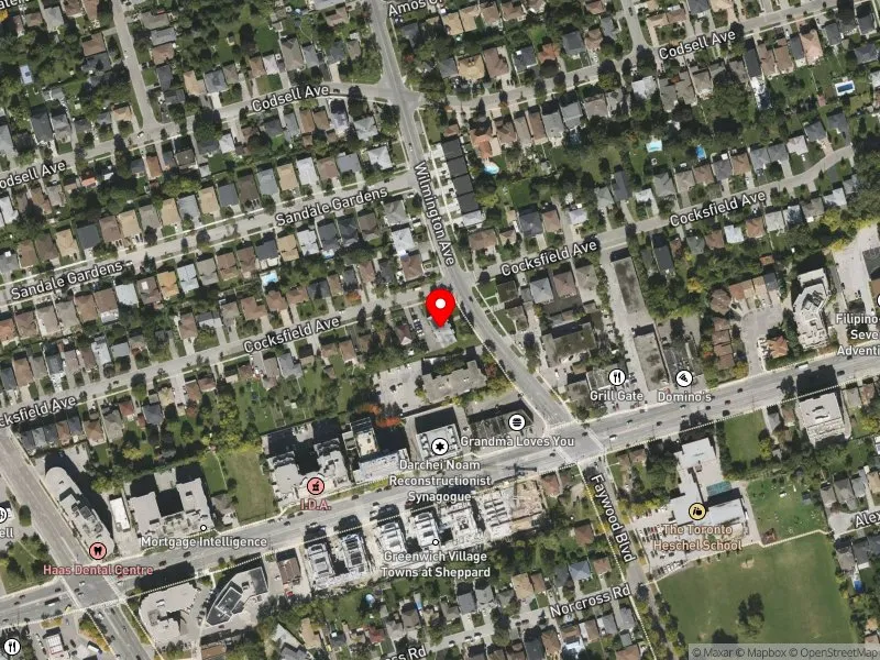 RentSafeTO apartment evaluation satellite view of 20 WILMINGTON AVE in York Centre, Toronto