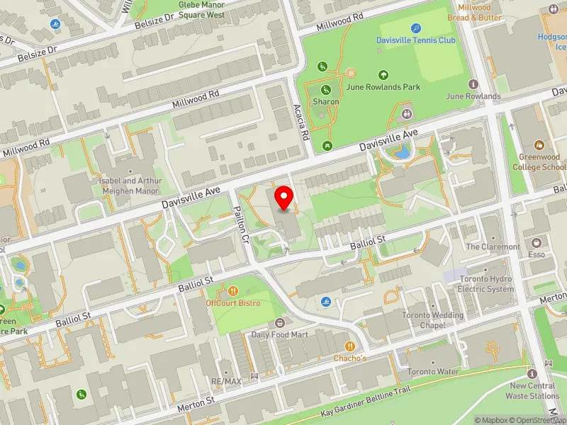 RentSafeTO apartment evaluation map view of 200 BALLIOL ST in Toronto-St. Paul's, Toronto