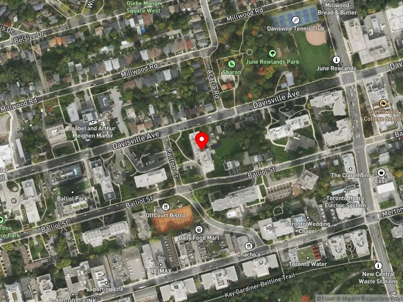 RentSafeTO apartment evaluation satellite view of 200 BALLIOL ST in Toronto-St. Paul's, Toronto