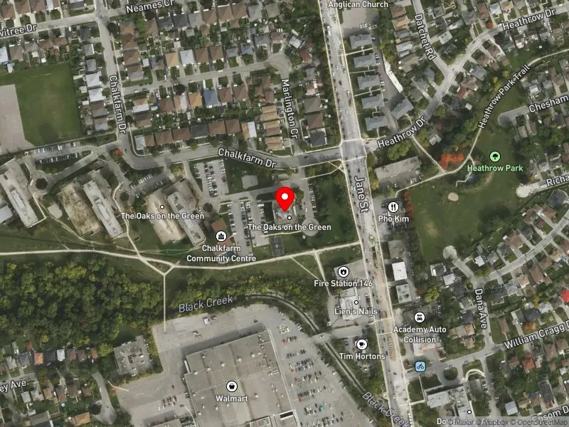 RentSafeTO apartment evaluation satellite view of 200 CHALKFARM DR in Humber River-Black Creek, Toronto
