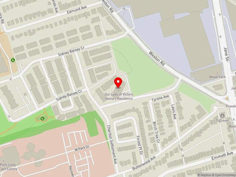 RentSafeTO apartment evaluation map view of 200 DORA SPENCER RD in York South-Weston, Toronto