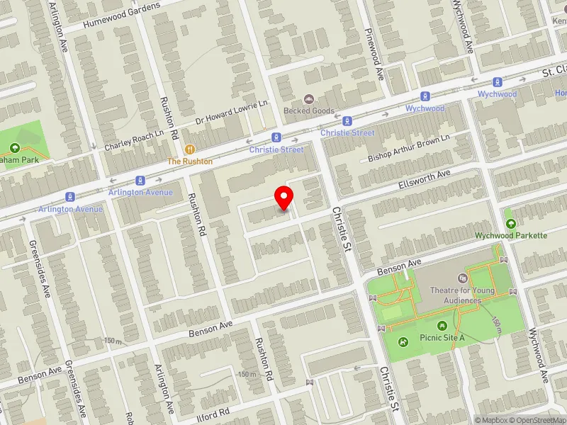 RentSafeTO apartment evaluation map view of 200 ELLSWORTH AVE in Toronto-St. Paul's, Toronto
