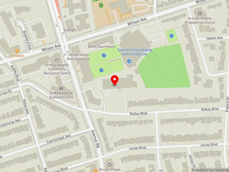 RentSafeTO apartment evaluation map view of 200 RIDLEY BLVD in Eglinton-Lawrence, Toronto