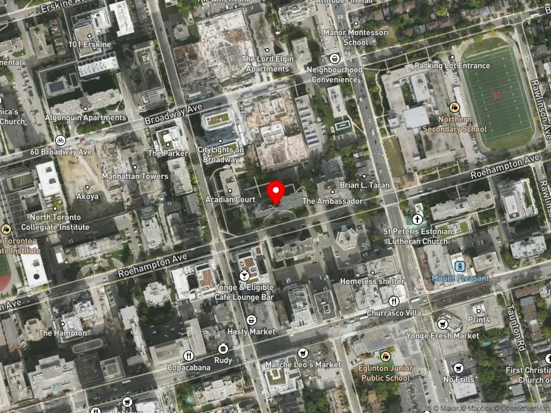 RentSafeTO apartment evaluation satellite view of 200 ROEHAMPTON AVE in Toronto-St. Paul's, Toronto