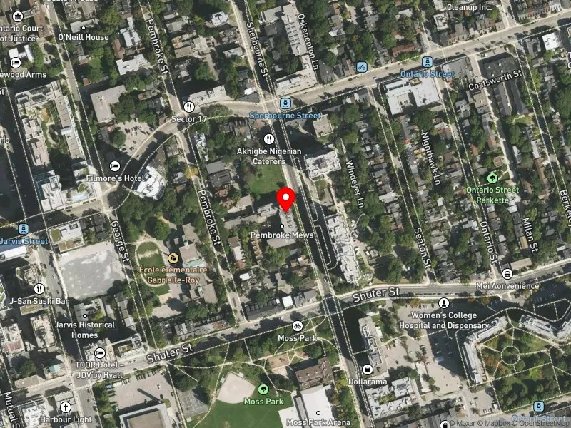 RentSafeTO apartment evaluation satellite view of 200 SHERBOURNE ST in Toronto Centre, Toronto