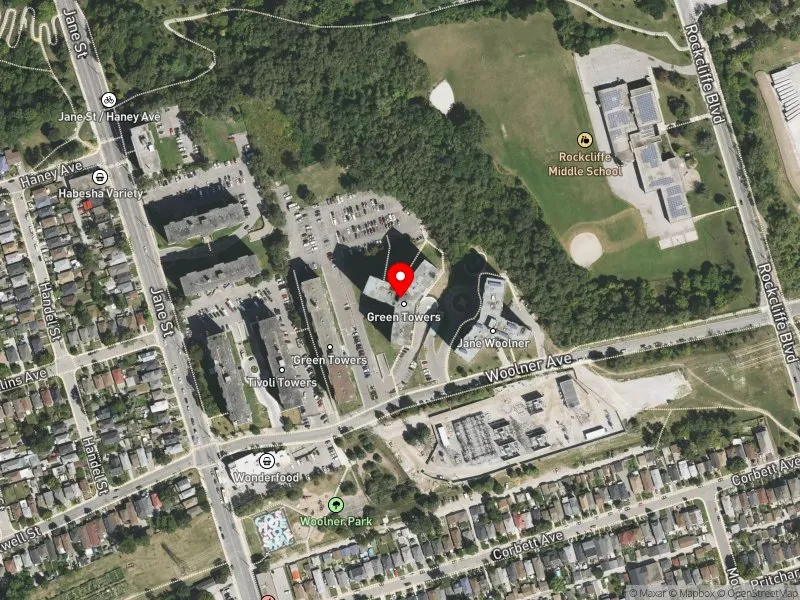 RentSafeTO apartment evaluation satellite view of 200 WOOLNER AVE in York South-Weston, Toronto