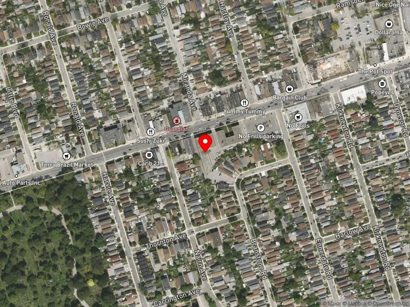 RentSafeTO apartment evaluation satellite view of 2005 EGLINTON AVE W in Davenport, Toronto