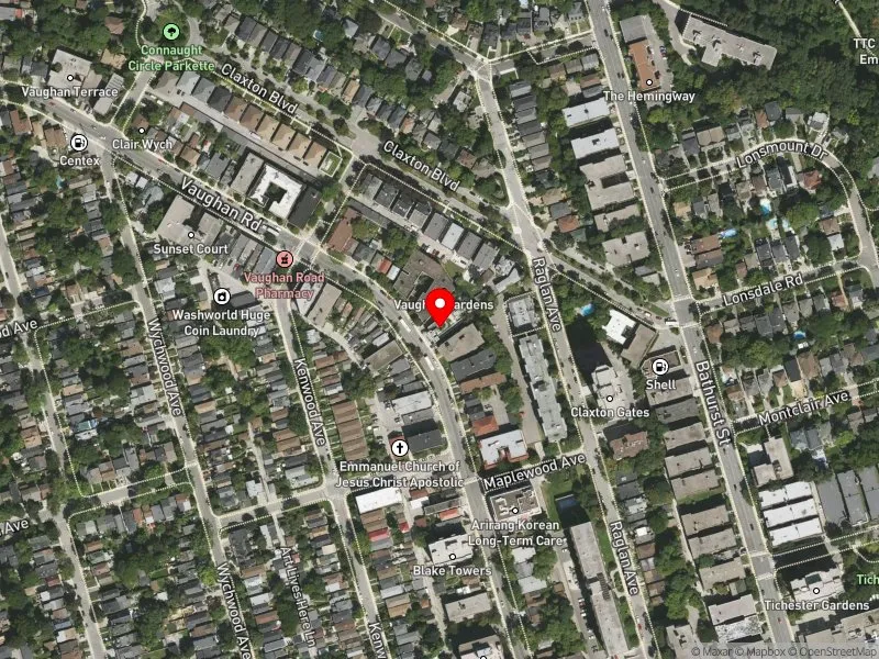 RentSafeTO apartment evaluation satellite view of 201 VAUGHAN RD in Toronto-St. Paul's, Toronto