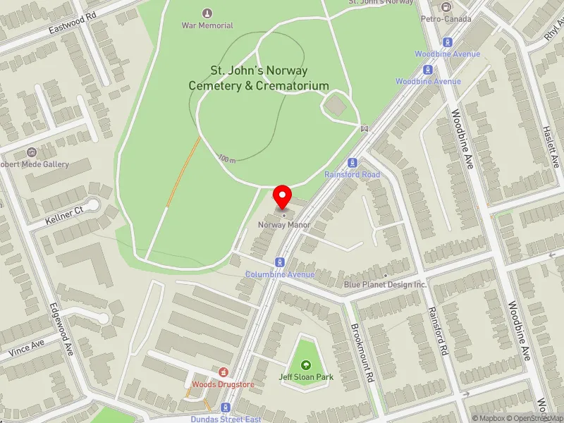 RentSafeTO apartment evaluation map view of 204 KINGSTON RD in Beaches-East York, Toronto