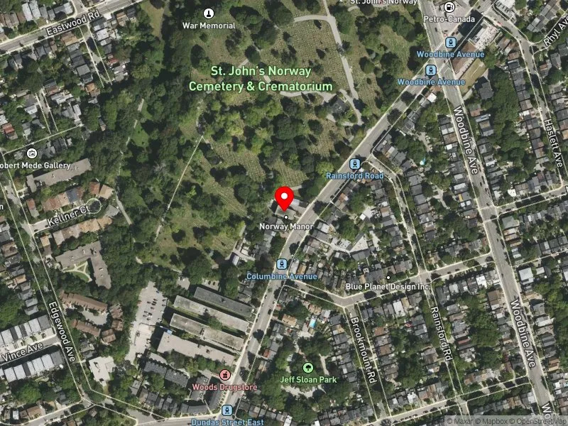 RentSafeTO apartment evaluation satellite view of 204 KINGSTON RD in Beaches-East York, Toronto