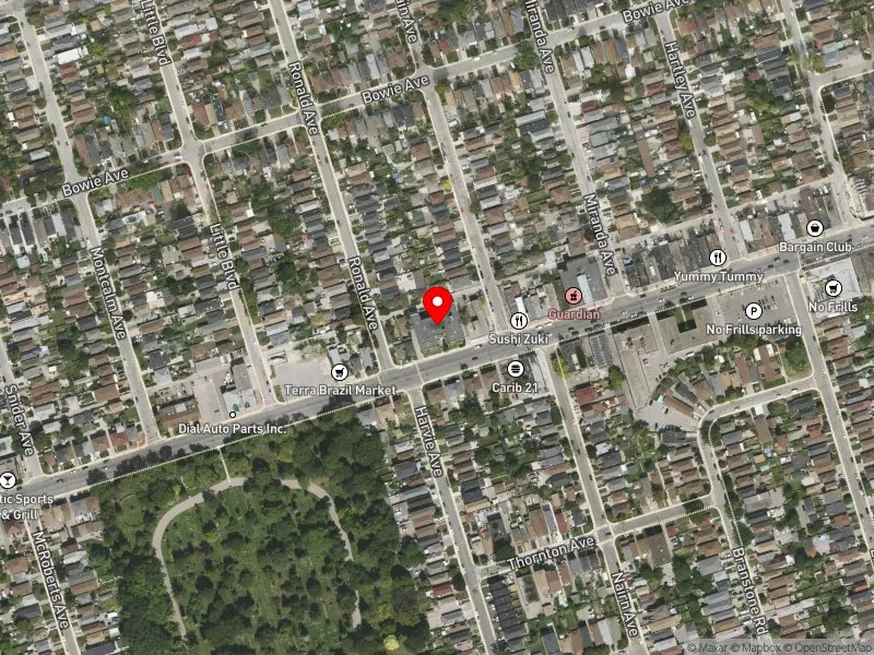 RentSafeTO apartment evaluation satellite view of 2040 EGLINTON AVE W in Eglinton-Lawrence, Toronto