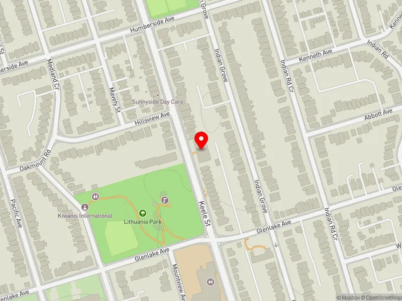 RentSafeTO apartment evaluation map view of 205 KEELE ST in Parkdale-High Park, Toronto