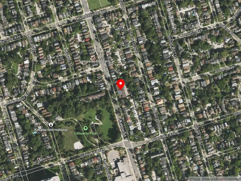 RentSafeTO apartment evaluation satellite view of 205 KEELE ST in Parkdale-High Park, Toronto