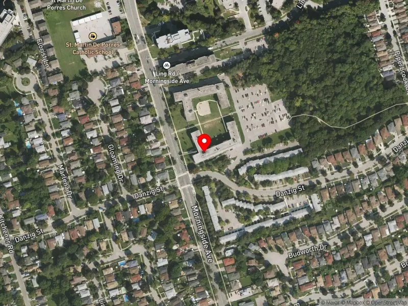 RentSafeTO apartment evaluation satellite view of 205 MORNINGSIDE AVE in Scarborough-Rouge Park, Toronto