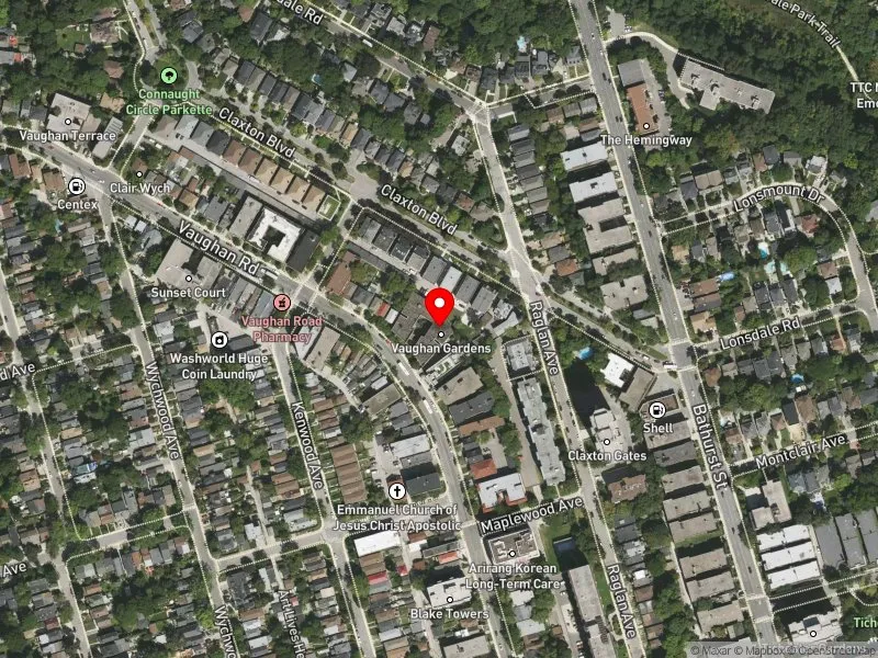 RentSafeTO apartment evaluation satellite view of 205 VAUGHAN RD in Toronto-St. Paul's, Toronto