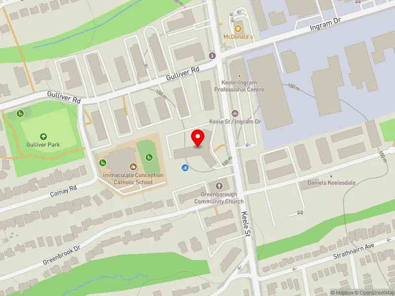 RentSafeTO apartment evaluation map view of 2050 KEELE ST in York South-Weston, Toronto