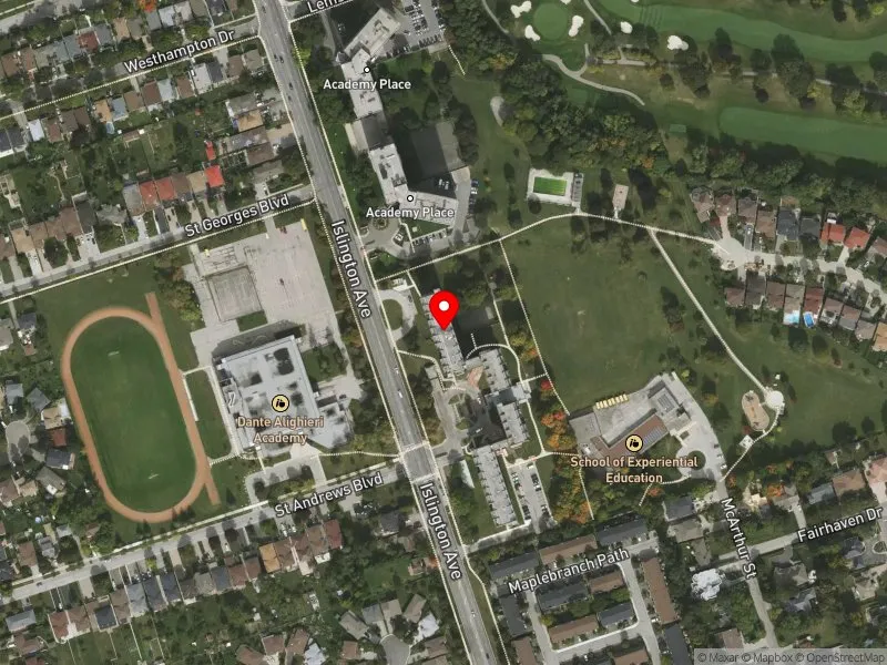 RentSafeTO apartment evaluation satellite view of 2067 ISLINGTON AVE in Etobicoke North, Toronto