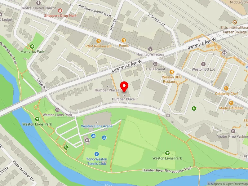 RentSafeTO apartment evaluation map view of 2089 LAWRENCE AVE W in York South-Weston, Toronto