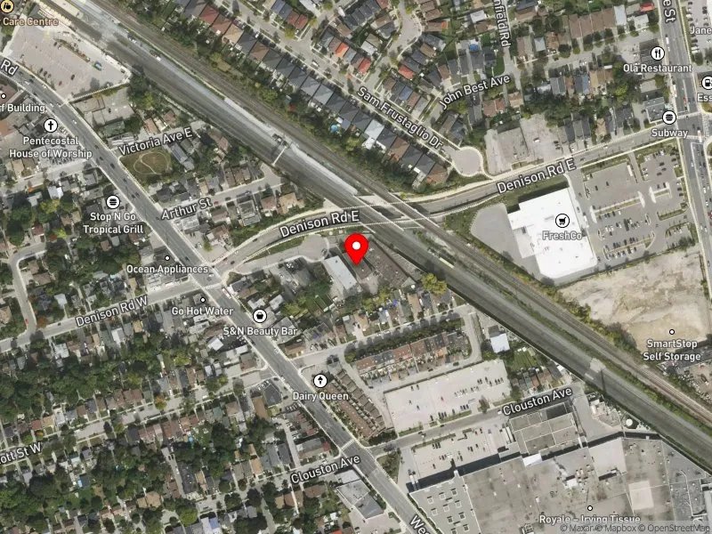 RentSafeTO apartment evaluation satellite view of 21 DENISON RD E in York South-Weston, Toronto