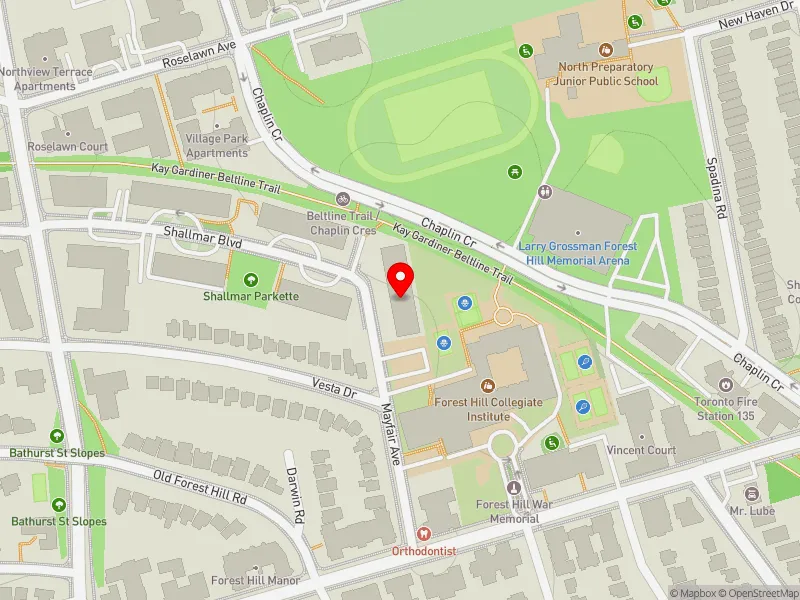 RentSafeTO apartment evaluation map view of 21 MAYFAIR AVE in Eglinton-Lawrence, Toronto