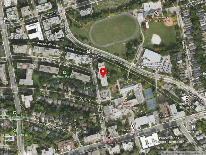 RentSafeTO apartment evaluation satellite view of 21 MAYFAIR AVE in Eglinton-Lawrence, Toronto