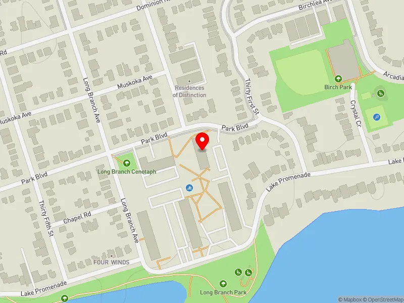 RentSafeTO apartment evaluation map view of 21 PARK BLVD in Etobicoke-Lakeshore, Toronto