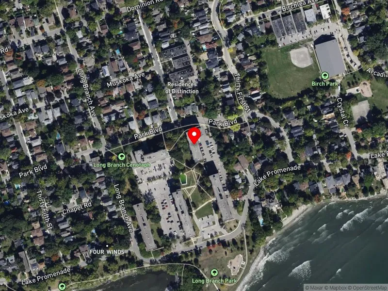 RentSafeTO apartment evaluation satellite view of 21 PARK BLVD in Etobicoke-Lakeshore, Toronto