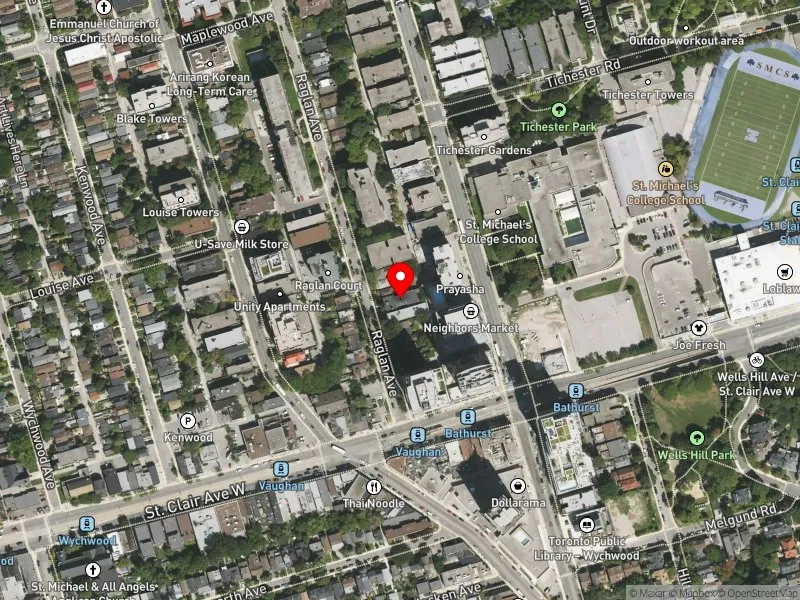 RentSafeTO apartment evaluation satellite view of 21 RAGLAN AVE in Toronto-St. Paul's, Toronto