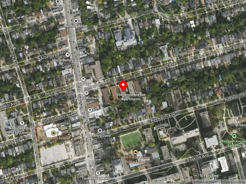 RentSafeTO apartment evaluation satellite view of 21 SHERWOOD AVE in Don Valley West, Toronto