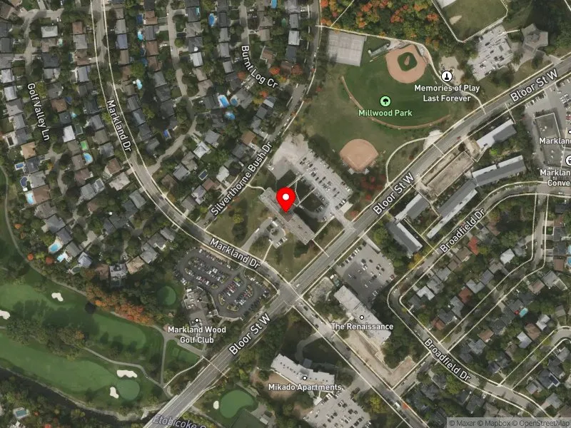 RentSafeTO apartment evaluation satellite view of 210 MARKLAND DR in Etobicoke Centre, Toronto