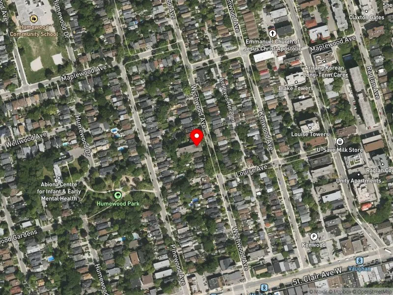 RentSafeTO apartment evaluation satellite view of 210 WYCHWOOD AVE in Toronto-St. Paul's, Toronto