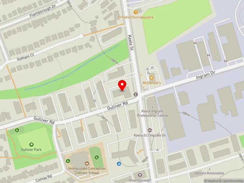 RentSafeTO apartment evaluation map view of 2100 KEELE ST in York South-Weston, Toronto