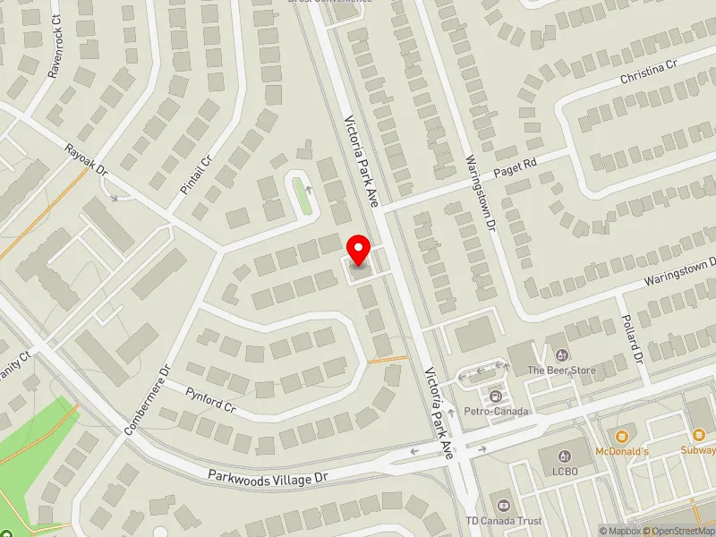 RentSafeTO apartment evaluation map view of 2126 VICTORIA PARK AVE in Don Valley East, Toronto