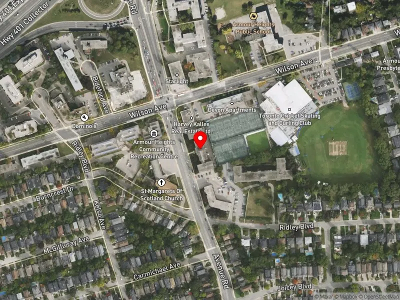 RentSafeTO apartment evaluation satellite view of 2135 AVENUE RD in Eglinton-Lawrence, Toronto