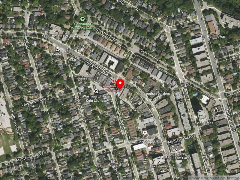 RentSafeTO apartment evaluation satellite view of 214 VAUGHAN RD in Toronto-St. Paul's, Toronto