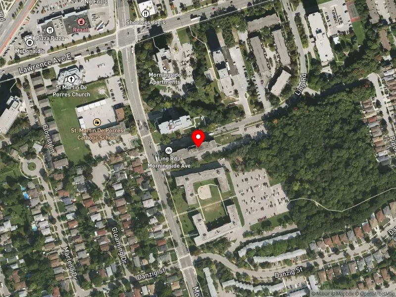 RentSafeTO apartment evaluation satellite view of 217 MORNINGSIDE AVE in Scarborough-Rouge Park, Toronto
