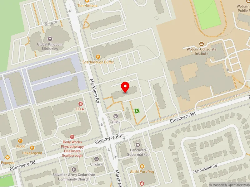 RentSafeTO apartment evaluation map view of 2180 ELLESMERE RD in Scarborough-Guildwood, Toronto