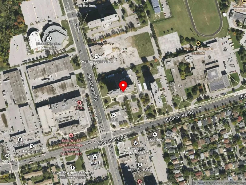 RentSafeTO apartment evaluation satellite view of 2180 ELLESMERE RD in Scarborough-Guildwood, Toronto