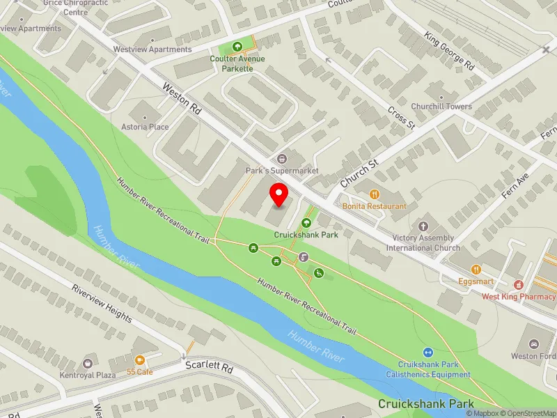 RentSafeTO apartment evaluation map view of 2180 WESTON RD in York South-Weston, Toronto