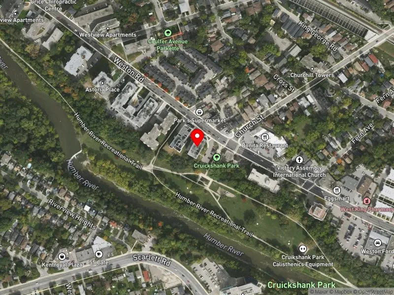 RentSafeTO apartment evaluation satellite view of 2180 WESTON RD in York South-Weston, Toronto