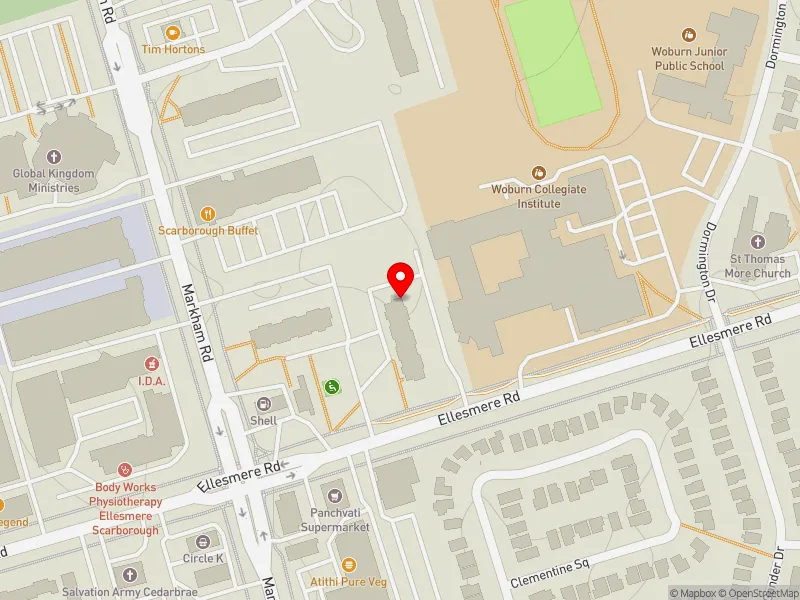 RentSafeTO apartment evaluation map view of 2190 ELLESMERE RD in Scarborough-Guildwood, Toronto